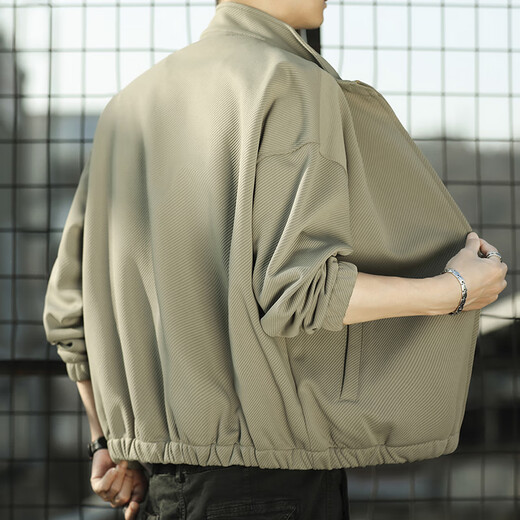 Baleno S&K stand collar jacket men's coat autumn and winter new plus velvet casual loose versatile trendy men's tops Bean Green Regular XL