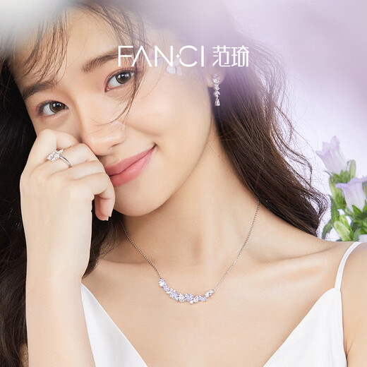 Fanci Fan Qi Wisteria Smile Necklace Female Silver Flower Clavicle Necklace Female Birthday Gift for Girlfriend