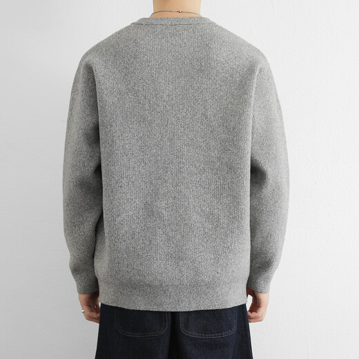 Fellows high-end contrasting color splicing lapel sweater for men 2025 autumn and winter half-zip pullover sweater for men 3002 dark gray (Henry collar) 4XL (170-190Jin Jin equals 0.5kg)