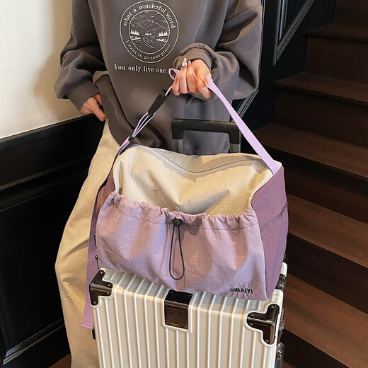 Kaximu sports fitness bag women's swimming bag lightweight large-capacity travel bag dry and wet separation short-distance business trip storage luggage bag purple high-quality version