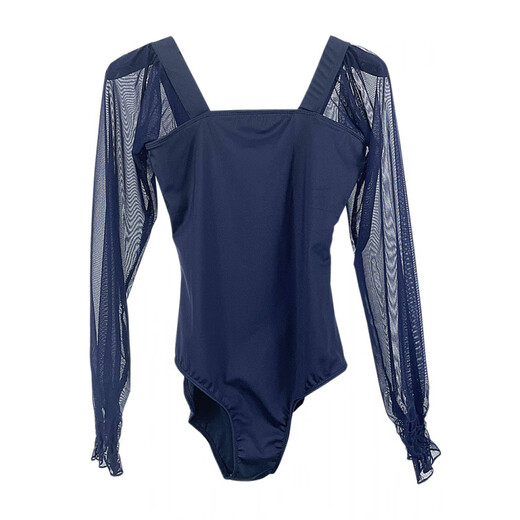 Ballet costumes, body suits, dance practice suits, mesh women's art training jumpsuits, long-sleeved tights, black S S