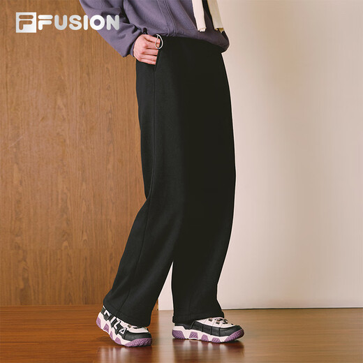 FILA FUSION official fashion brand 2025 winter fashion loose casual warm knitted velvet trousers for women