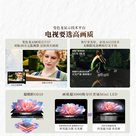 Skyworth Wallpaper TV A7F 85-inch ultra-thin mural art miniled smart flat-panel home appliance LCD trade-in national subsidy