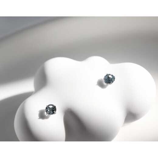DL 1998 Fat Donglai same style tanzanite earrings natural 3mm sapphire London blue topaz mini silver earrings for women Tanzanite blue 3mm丨silver pair