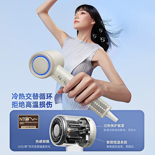CONFU high-speed hair dryer household high-power billion-level negative ion quick-drying hair care Chinese Valentine's Day birthday gift for girlfriend hair dryer F11 billion-level negative ion hair care + cream white