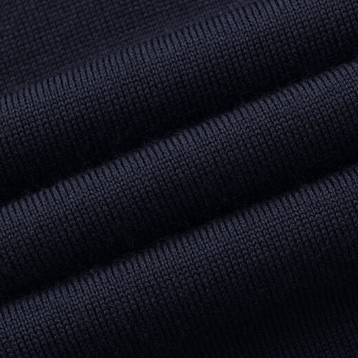 CAMICISSIMA high-count wool spring and summer new men's short-sleeved woolen sweater, versatile navy blue slim fit for commuting, navy blue, one size fits all 48