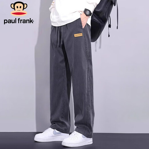 Paul Frank Pants Men's Autumn and Winter Straight Leg Loose Casual Pants Men's American Wide Leg Men's Pants Modern Gray XL