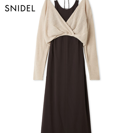 SNIDEL2025 automne et hiver nouveau produit simple robe dos nu pull paresseux ensemble deux pièces SWNO254192 rose clair M (1)