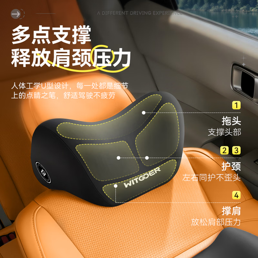Wise Country Car Headrest Neck Pillow Car Back Pillow Neck Pillow Seat Main Driver Memory Foam Suitable for Tesla Maybach
