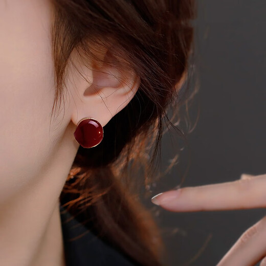 LANSILL Acacia Red Bean Earrings Girls Earrings Light Luxurious High-end Temperament Earrings Design Feeling Versatile for Outings Internet Celebrity Fashion Jewelry Birthday Gifts for Girlfriend Acacia Red Bean Earrings E0085