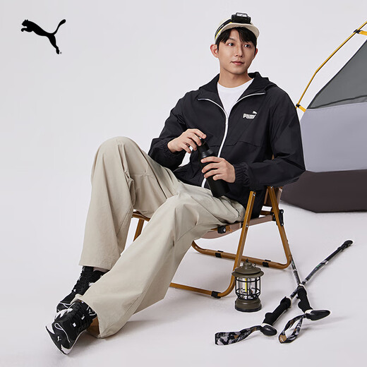 PUMA windproof and water-repellent outdoor sports jacket men's new autumn casual jacket top 849462 black-01 S (170/92A)