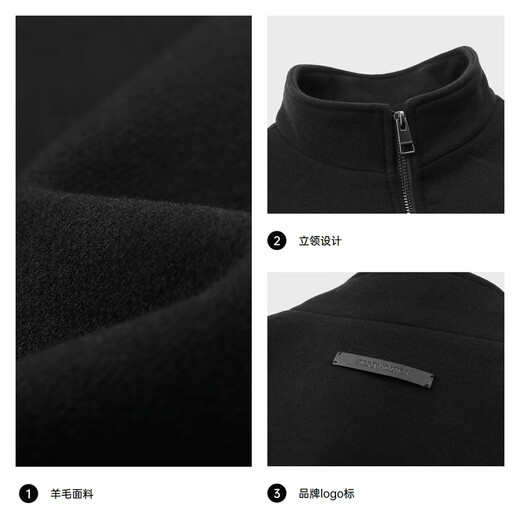 Septwolves Wool Jacket Men's Autumn Stand Collar Jacket Men's Lining Anti-static Simple Business Work Versatile Men's Clothing