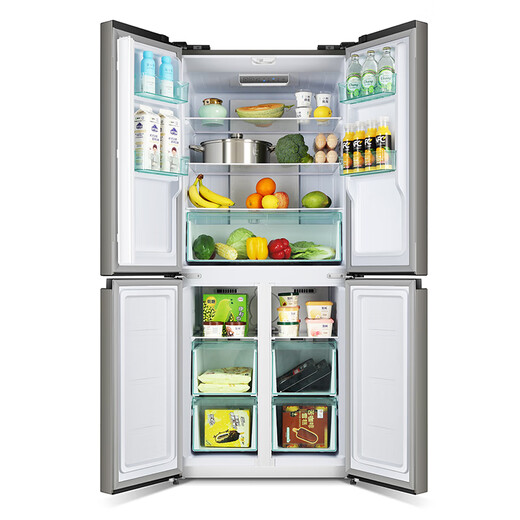 Huabao 486L air-cooled frost-free cross-door double-door four-door refrigerator household large-capacity first-class energy efficiency inverter ultra-thin built-in rental dormitory cross four-door 486L air-cooled type variable frequency air-cooled frost-free first-class energy efficiency