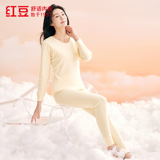 
Hongdou underwear for women 7A antibacterial upgrade autumn clothes and autumn pants pure cotton suit round neck thin base thermal underwear