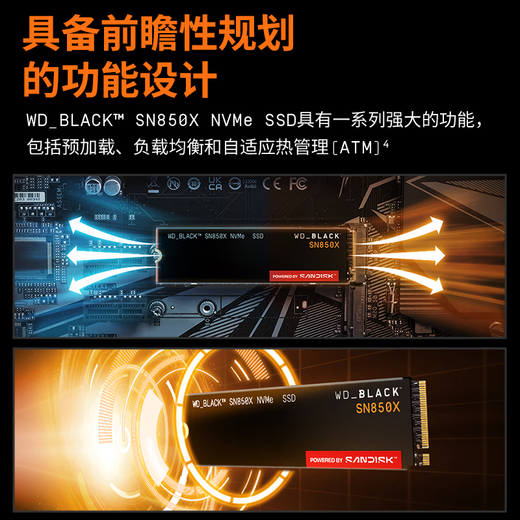 Western Digital (WD) SSD solid state drive M.2 interface SN850X PCIe4.0 gaming e-sports computer expansion hard drive AI computer accessories SN850X | 1TB