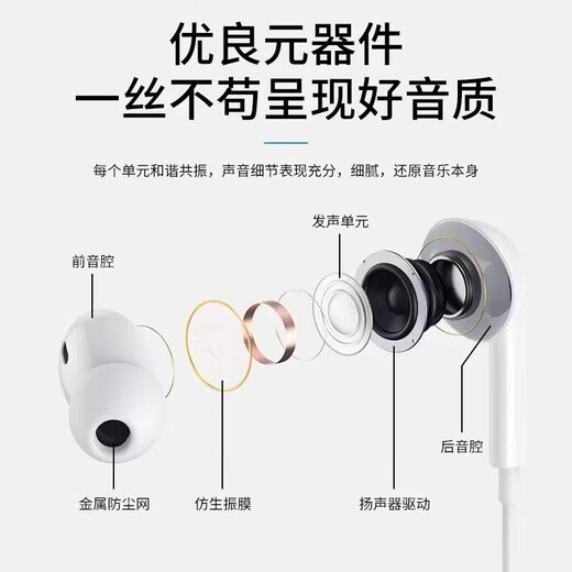 Type-C port wired headset digital decoding chip supports Huawei/Honor/Xiaomi/oppo/vivo/Apple 15-16 HIFI wired game music with volume keys Advanced Type-C port digital third generation wired headset 1.2 meters
