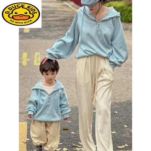 G.duck's special parent-child wear, spring and autumn sweatshirts, mother-and-daughter wear tops, long-sleeved sweatshirts, dopamine-like parent-child wear, mother-and-child wear, regular sweatshirt, unisex code, 170, adult size M, 98-118 Jin Jin equals 0.5 kg