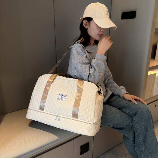 Travel bag for women, large capacity, lightweight and portable, maternity storage bag, short-distance swimming fitness bag, male student luggage bag, black