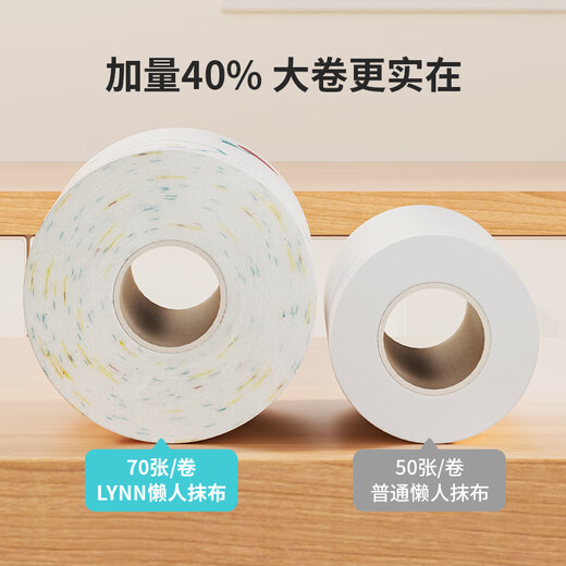 LYNN disposable lazy rag kitchen towel, wet and dry use, oil-absorbing and water-absorbing dish cleaning cloth, dish towel, strong water-absorbing rag, 70 sections*2/total 140 cigarettes