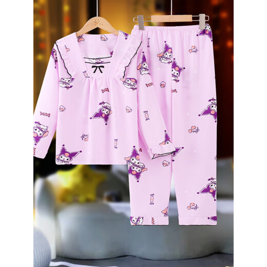 Ultraman Pajamas para niños niñas Spring y otoño Manga larga Algodón puro Cartoon Fina Niña delgada Cotton Medium y Big Children's Home Set Venta caliente Zh Long Wrinkle Tape 585 Flores rosadas 130 Tamaño 12 [Altura recomendada 120-130cm