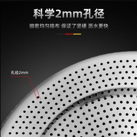 Stainless steel drain basket vegetable basin kitchen household fruit washing basket rice basin sieve 32cm food basin with leakage basin
