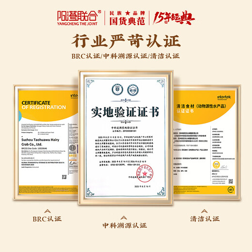 [Certificado de regalo] Yangcheng United Cangrejo peludo Certificado de obsequio Tarjeta de cangrejo Caja de regalo Media de regalo de mediados de outumno Festival Pickup Regalo Deluxe Modelo 9766 Masculino 6.0 Femenino 4.5 Tails 5 pares 10 piezas