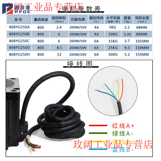 Yue Changsheng Pufide 86 stepper motor set 6N.M 86BYG250c driver MA860H length 100MM tyre plug 86 stepper 6N with brake + driver DM860