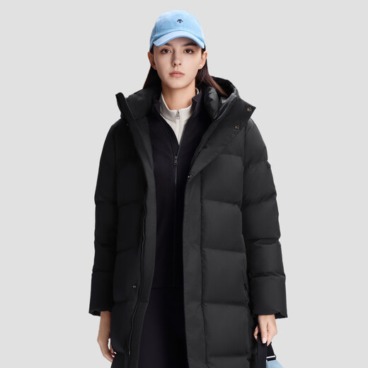 DESCENTE WOMEN S SKI STYLE series women's waterproof long goose down jacket BK-black M (165/84A)
