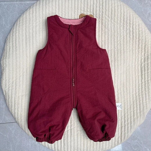 Warm winter duck and duck baby three-proof down cotton overalls for infants and toddlers, cotton and thickened jumpsuits for boys and girls, winter trendy harem jackets, gray 73