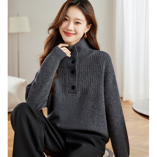Shexi (Srcr) 440g thickened cashmere high-quality loose woolen sweater for women to wear autumn and winter knitted base sweater