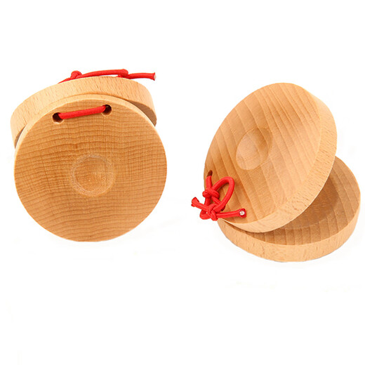 SEMALAM木质响板榉木奥尔夫打击乐器早教儿童音乐玩具哒哒舞板圆舞板教具 榉木响板(1个)5.6cm