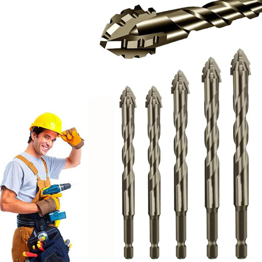 Mihong tilted head four-edged serrated eccentric drill bit for ceramic tile drilling concrete special electric drill rotor ultra-high hardness dry drilling four-edged serrated drill 3mm one pack