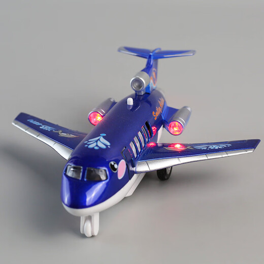 Keshe 25 children's sound and light airplane toys alloy small passenger plane pull echo light model boy baby anti-fall metal man 261 alloy sound and light passenger plane blue