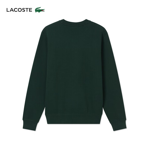 LACOSTE French crocodile men's 25 autumn and winter new simple round neck sweatshirt | SH7941 YZP/dark pine green M 4
