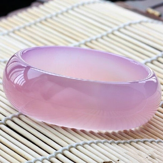 MPLVE luxury high-end widened ice flower hibiscus jade ice seed jade bracelet pink agate bracelet chalcedony jade bracelet bracelet hand inner diameter 59MM