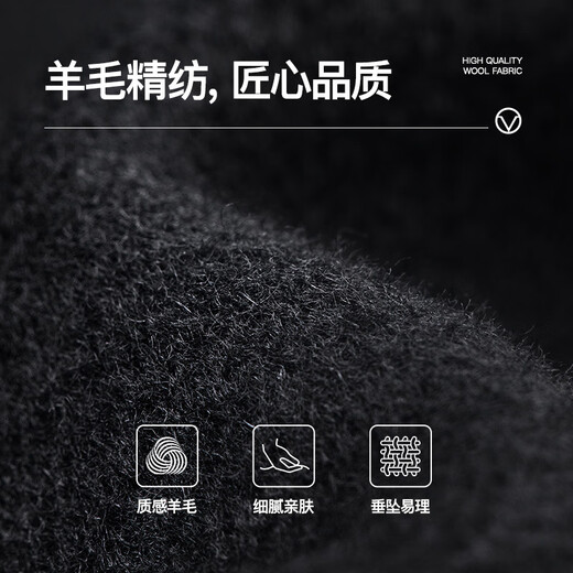 VICUTU Men's Jacket Zero Pressure Light Business Comfort Fashion Lapel Slim Wool Jacket Men Black XL