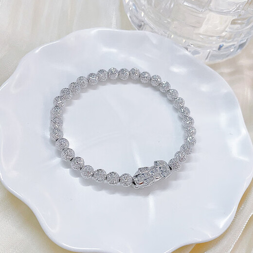 Beijing Gold Trading Center Co., Ltd. Platinum Bracelet PT950 Lucky Pixiu Bracelet Platinum Bracelet Boy's Birthday Valentine's Day Gift for Girlfriend and Wife About 13.95g