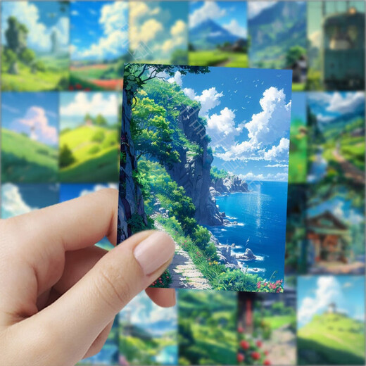 Modou Shenghuo 126 Miyazaki Hayao's Summer Scenery Stickers ins Decorative Avatar Handbook Mobile Phone Computer Waterproof Stickers Limited Time Promotion Miyazaki Hayao's Summer *63 Photos Not Duplicate