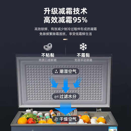YO Freezer Frequency Conversion Horizontal Small Freezer Household Small Refrigerated Fresh Refrigeration Large Capacity Commercial Energy Saving Frost-Free 158 Upgrade Single Temperature Frost Reduction + Frequency Conversion丨Copper Tube丨First Class Energy Efficiency 158L