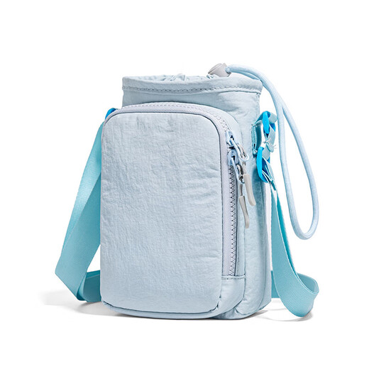 Light blue mobile phone bag, male and female student water bottle bag, outdoor sports portable crossbody bag, travel water cup, shoulder bag, small bag, light blue