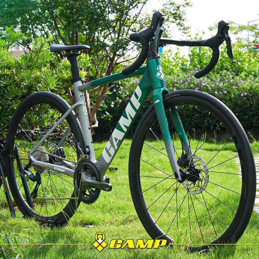 魔登 26款SR5公路车铝合金车架碳纤维前叉内走线一体把20速油碟自行车 闪银黑【碳叉 碳把 20速 油碟】 49码（166-174CM，跨高757mm）