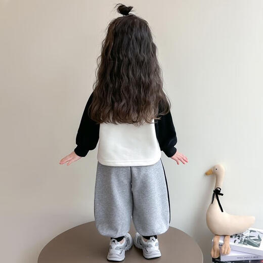 Inglés británico [código roto] Girls Spring New Ragsling Manga Bow Love Set de dos piezas Baby Girls Style Style Par Gray 90 cm