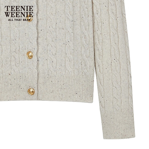 
Teenie Weenie [with wool] Bear women's wool sweater 25 autumn fashionable college rope sweater Oat color M