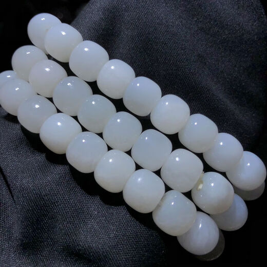 
Leng Ye 1582 Hetian jade mutton fat white jade old bead hand horn string 910mm old oil paste single circle women's jewelry 15829-10mm oil paste single circle women's jewelry