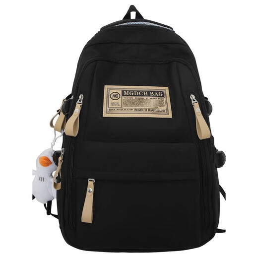 爱哟书包女大容量男高中生初中生中学生背包双肩包小学生大学生电脑包 经典款酒红色中号升级尼龙防水