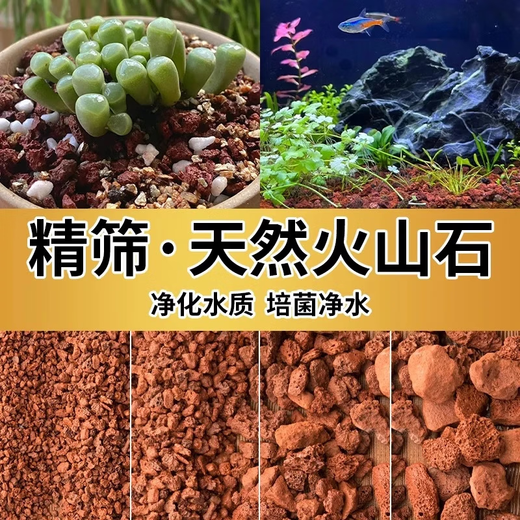 Nutrient soil volcanic stone fish tank special granular natural filter material fish tank landscaping bottom sand ancient fish farming material large pieces boutique volcanic stone 3-5 cm-5Jin Jin is equal to 0.5 kg