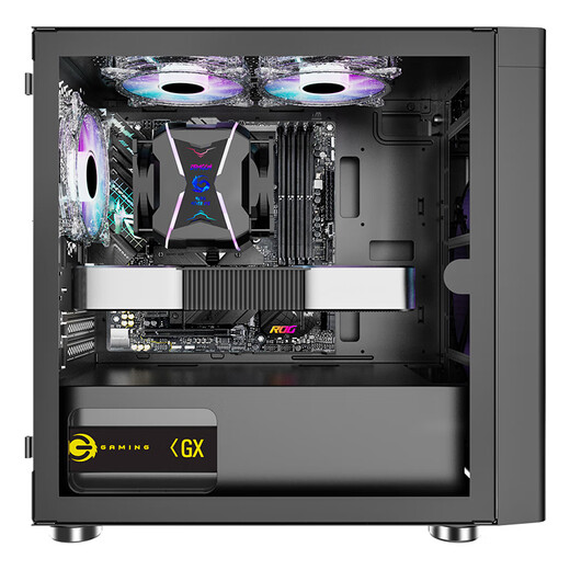 Great Wall Archimedes 2 schwarzes Computergehäuse (Typ-C 3,2/20 cm Lüfterposition/kleines MATX-Motherboard/240 Wasserkühlungsposition/breites Gehäuse/5080-Grafikkarte)
