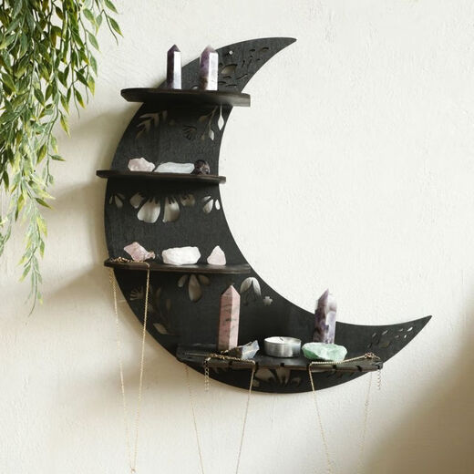 New crescent wood staircase crystal candlestick wall pendant Simple home decoration crafts ms9276 (big guy)