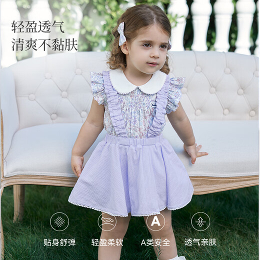 DOMIAMIA Children's Summer Thin Cotton Overalls Children's Clothes Girls Boys Pants Muyun Pink 100