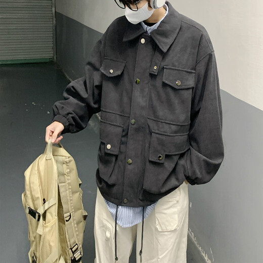 NEW OR MODE Maillard Work Jacket Men's Spring and Autumn Large Size American Retro Loose Trendy Brand Casual Corduroy Men's Jacket Brown XL Recommended 125-145 Jin Jin equals 0.5 kg